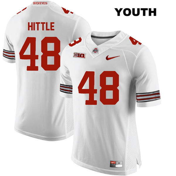 Ohio State Buckeyes Youth Logan Hittle #48 White Authentic Nike College NCAA Stitched Football Jersey WS19A86PG